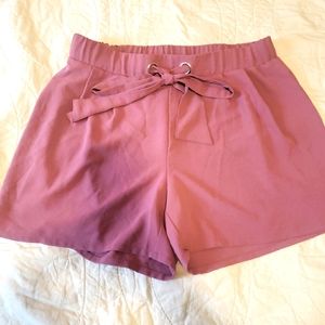 Mauve pink high waisted flowy dress shorts retrology size XL